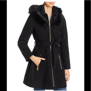 Laundry Shelli Segal
HoodedFauxFur Trim A-LineCoat